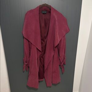 Trench Coat with Shawl Collar and Wrap Style